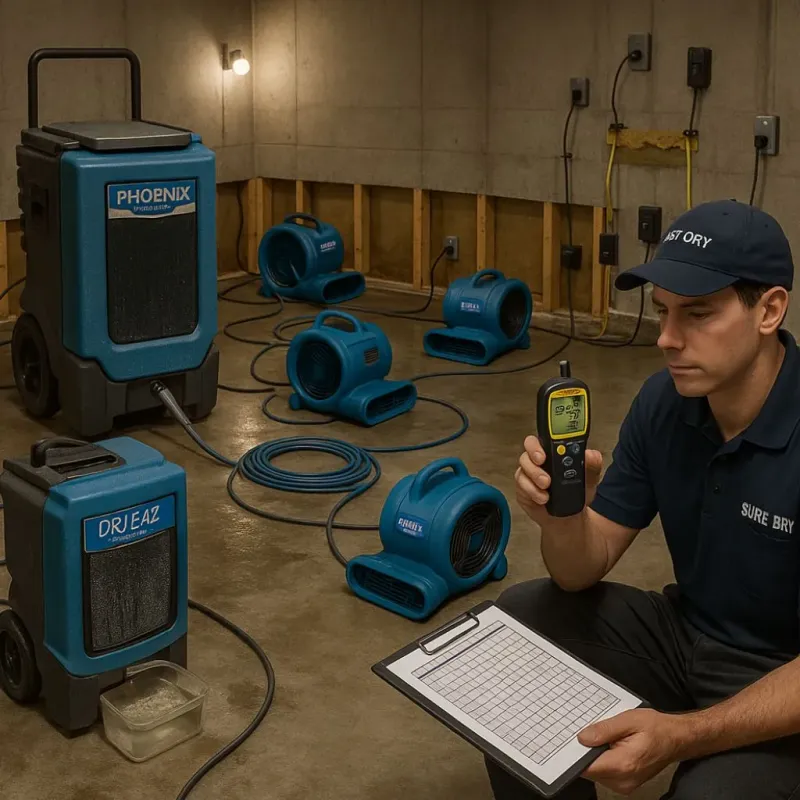 Structural Drying and Dehumidification process in Central City, NE
